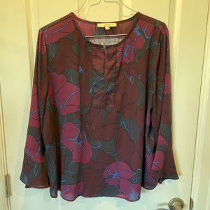 LOFT Purple Blue Blouse XL